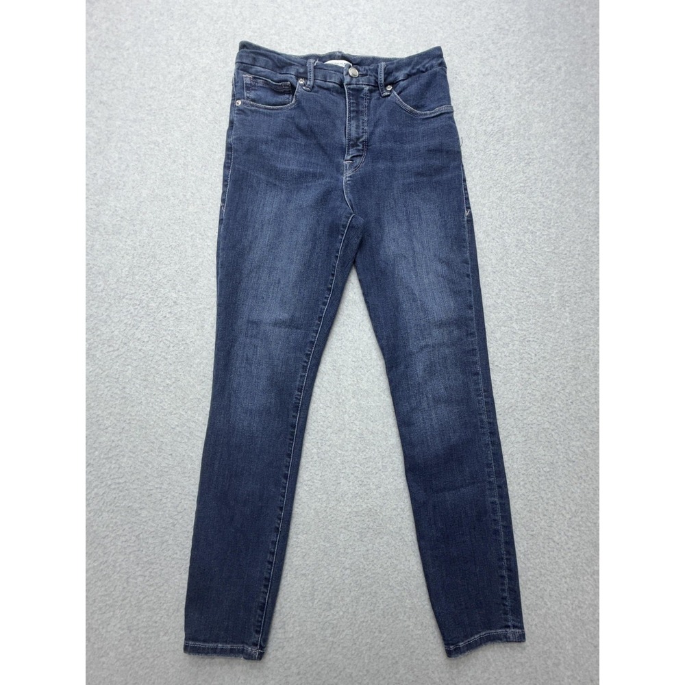 Good American Good Legs Crop Jeans Womens 6/28 Blue‎ Med Wash Skinny Stretch